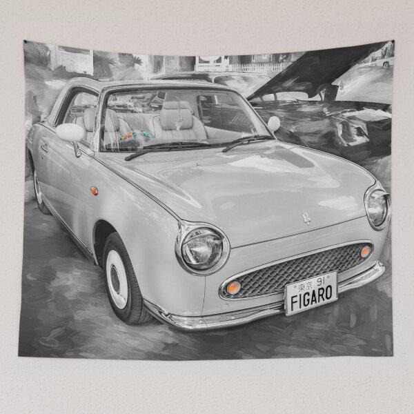 Item preview, Monochrome 1991 Nissan Figaro Boutique JDM Coupe Fine Art Poster designed and sold by RichFrancoCars.