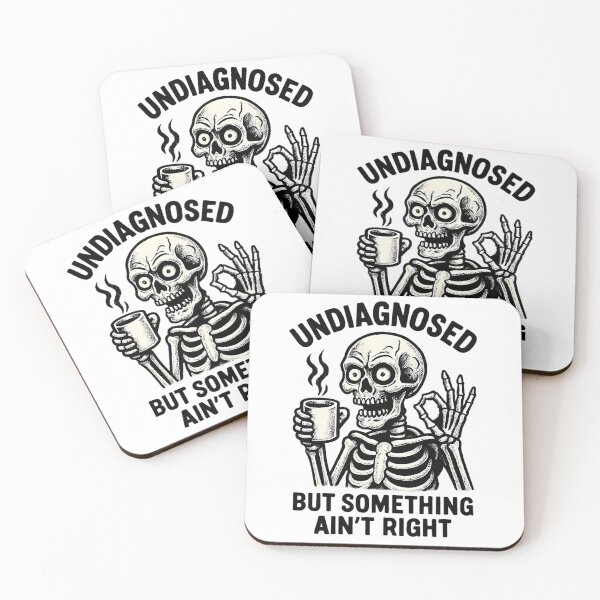 Item preview, Overcaffeinated Skeleton Crazy Eyes Funny Coffee Mug Meme designed and sold by DarkOriginArts.