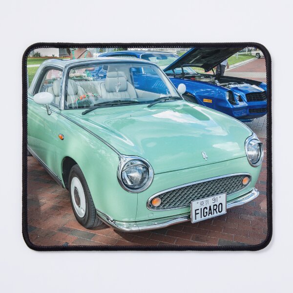Item preview, 1991 Nissan Figaro Emerald Green and White Roof Technical Blueprint Car Poster designed and sold by RichFrancoCars.