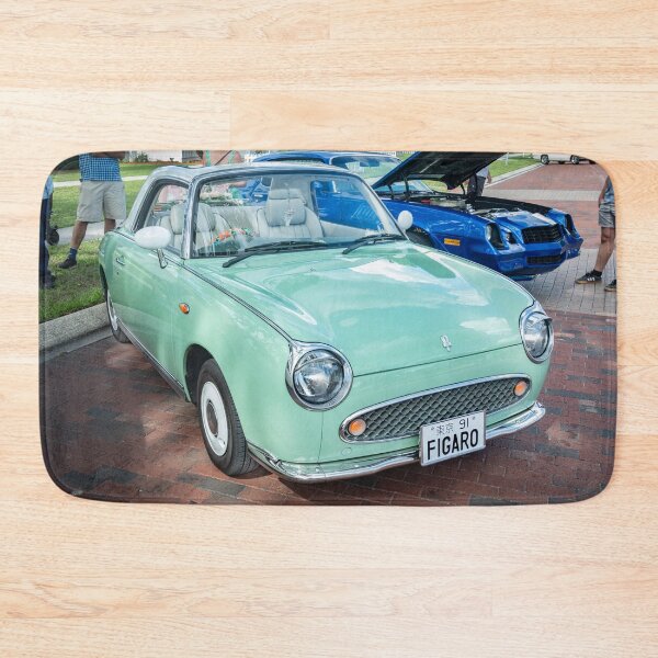 Item preview, 1991 Nissan Figaro Emerald Green and White Roof Technical Blueprint Car Poster designed and sold by RichFrancoCars.