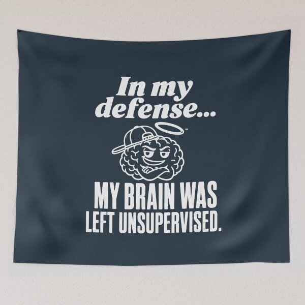 Item preview, My Defense Brain Unsupervised Cool ADHD Humor t-shirt  designed and sold by Mosidrip.
