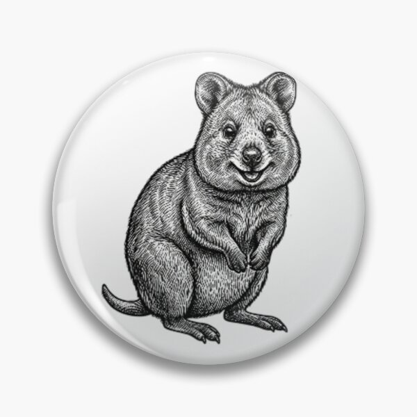 Item preview, Realistic high detail black and white quokka designed and sold by Minimalisticaly.