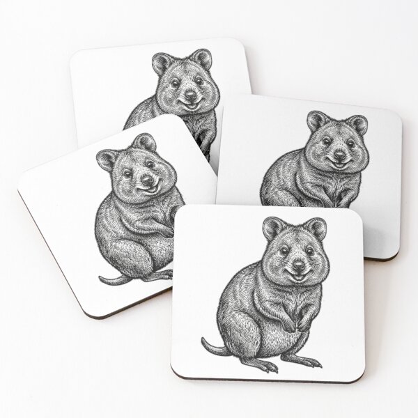 Item preview, Realistic high detail black and white quokka designed and sold by Minimalisticaly.