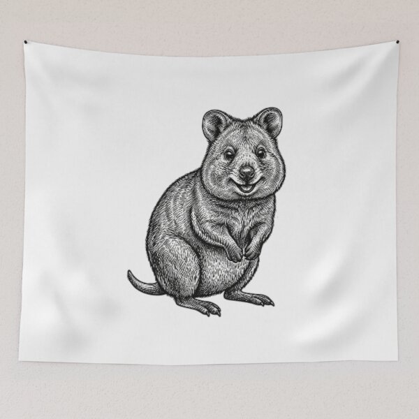 Item preview, Realistic high detail black and white quokka designed and sold by Minimalisticaly.
