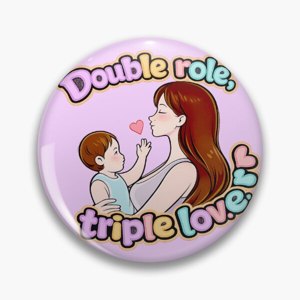 Item preview, Double Role Triple Love | Gift for Working Mom | Kawaii Mother and Child Art. Single mom. designed and sold by Kittcatking.