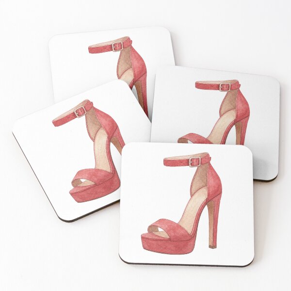 Item preview, Red Watercolor High Heel Sandals Chic Fashion Illustration designed and sold by FernLiz.