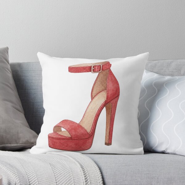 Item preview, Red Watercolor High Heel Sandals Chic Fashion Illustration designed and sold by FernLiz.