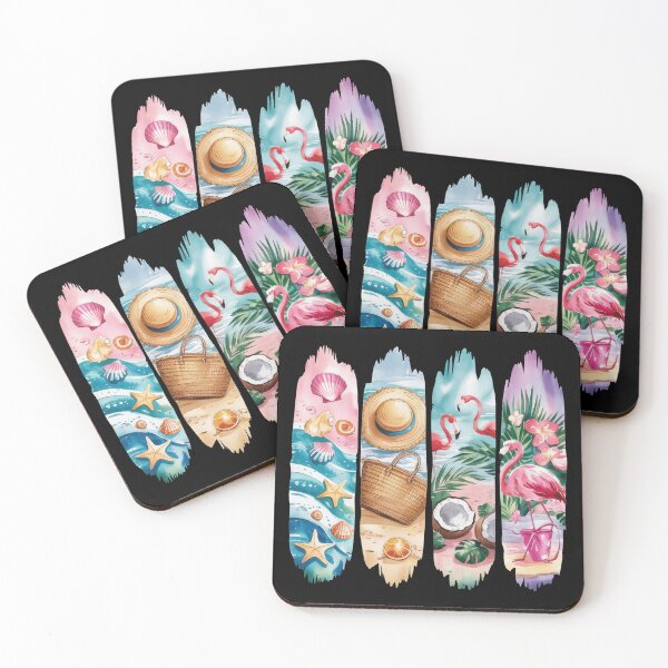 Item preview, Coastal Beach Scene With Flamingo And Coconut designed and sold by dombursaidpos.