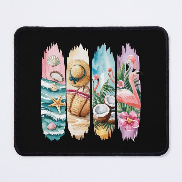 Item preview, Pastel Beach Panels With Flamingos And Palms designed and sold by dombursaidpos.
