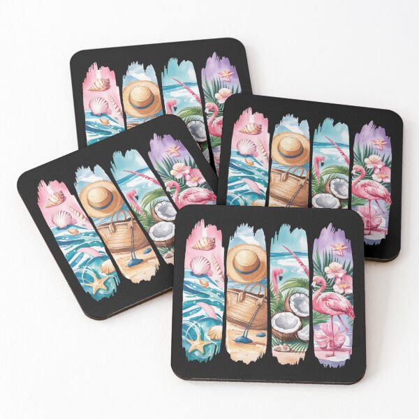Item preview, Flamingo Beach Getaway With Shells And Coconut designed and sold by dombursaidpos.