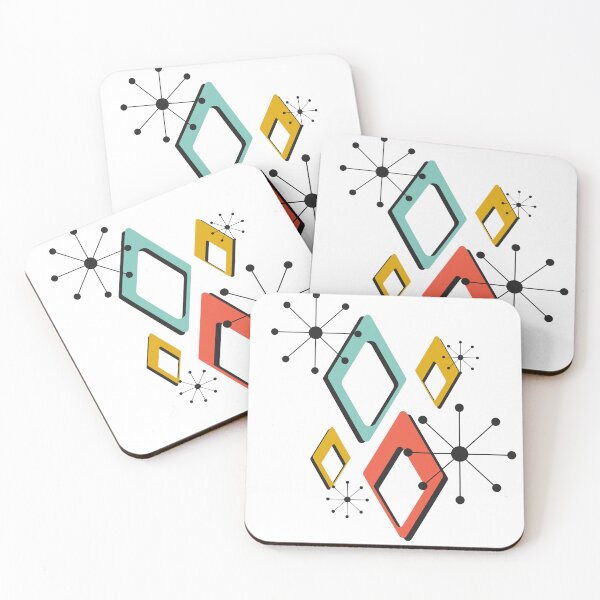 Item preview, Abstract retro geometric diamonds with starburst shapes designed and sold by Rue Design Company.
