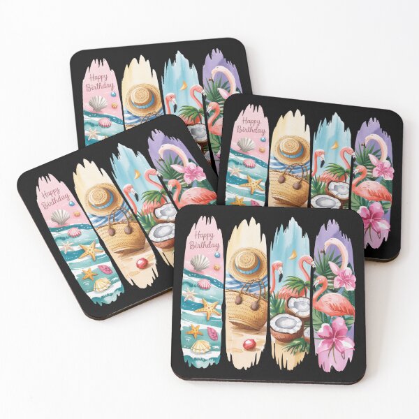 Item preview, Happy Birthday Beach And Flamingo Celebration designed and sold by dombursaidpos.