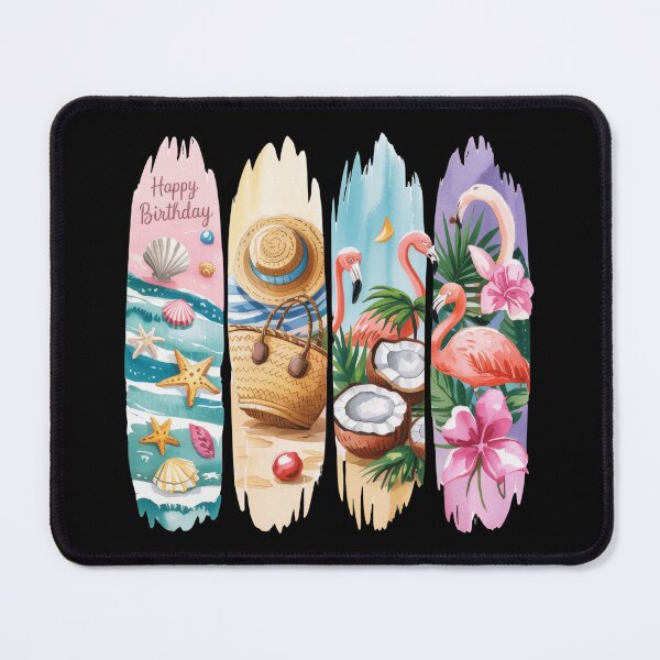 Item preview, Happy Birthday Beach And Flamingo Celebration designed and sold by dombursaidpos.