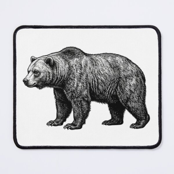 Item preview, Realistic high detail black and white grizzly bear designed and sold by Minimalisticaly.