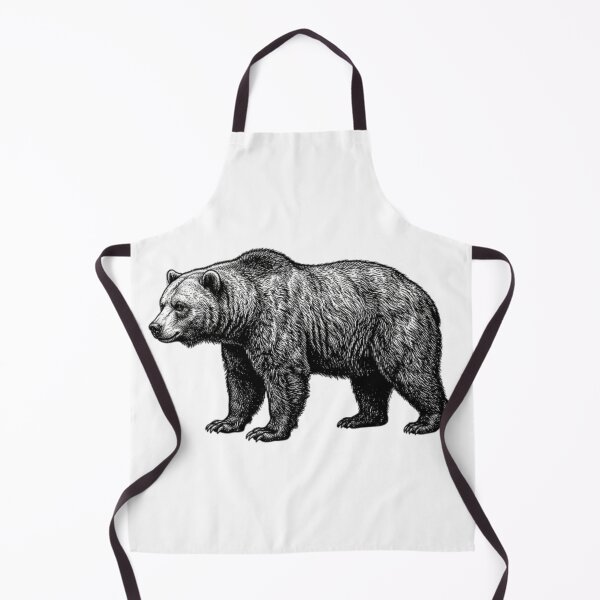 Item preview, Realistic high detail black and white grizzly bear designed and sold by Minimalisticaly.