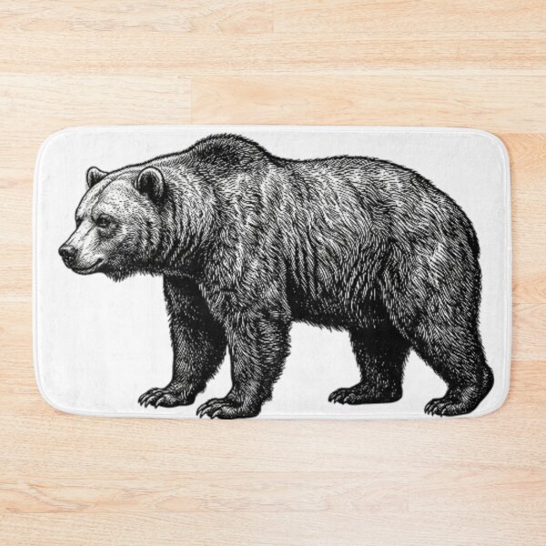 Item preview, Realistic high detail black and white grizzly bear designed and sold by Minimalisticaly.