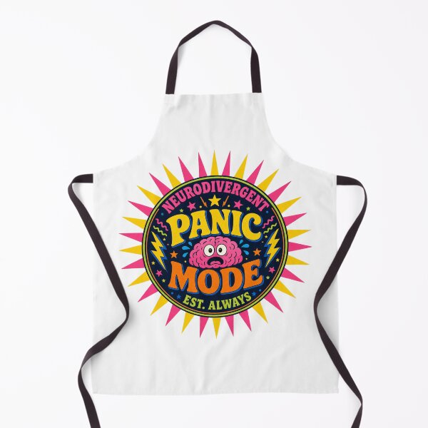 Item preview, Neurodivergent Panic Retro Sunburst Badge ADHD Humor t-shirt designed and sold by Mosidrip.