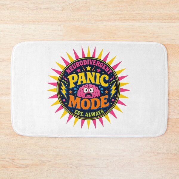 Item preview, Neurodivergent Panic Retro Sunburst Badge ADHD Humor t-shirt designed and sold by Mosidrip.