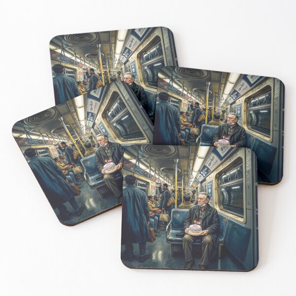Item preview, NYC Subway Commuter With USA Birthday Cake designed and sold by Home Decor Art.