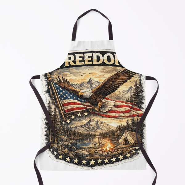 Item preview, Freedom Never Sleeps | Vintage Bald Eagle USA Flag Mountain Camping Shirt | American Outdoor Adventure Graphic designed and sold by littlestore.