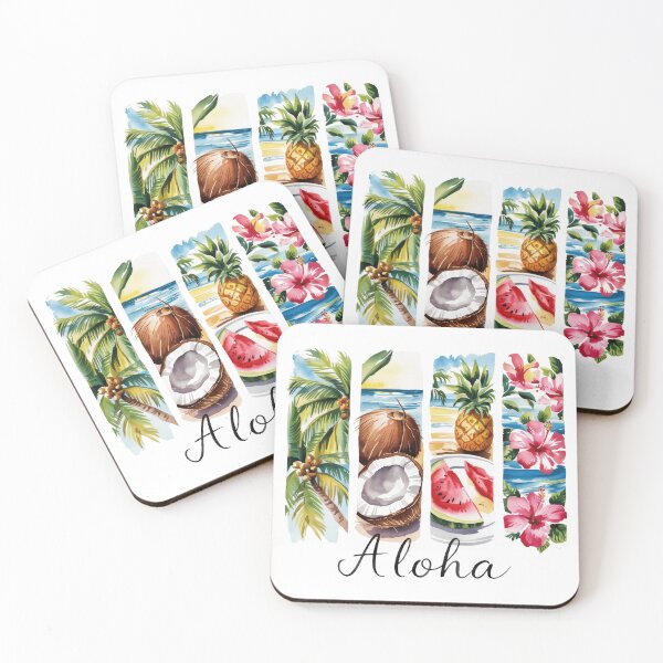Item preview, Aloha Tropical Fruit And Hibiscus Collage designed and sold by dombursaidpos.