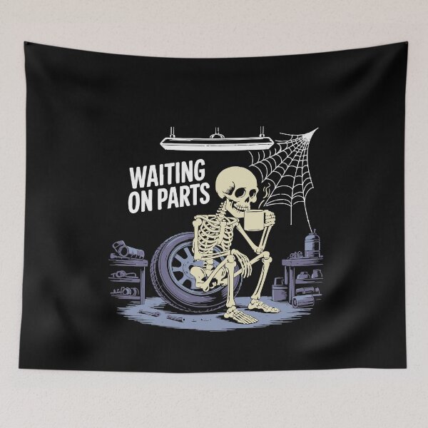 Item preview, Waiting On Parts Skeleton ,Funny Mechanic , Auto Repair ,Garage ,Car Lover designed and sold by BornBorn.