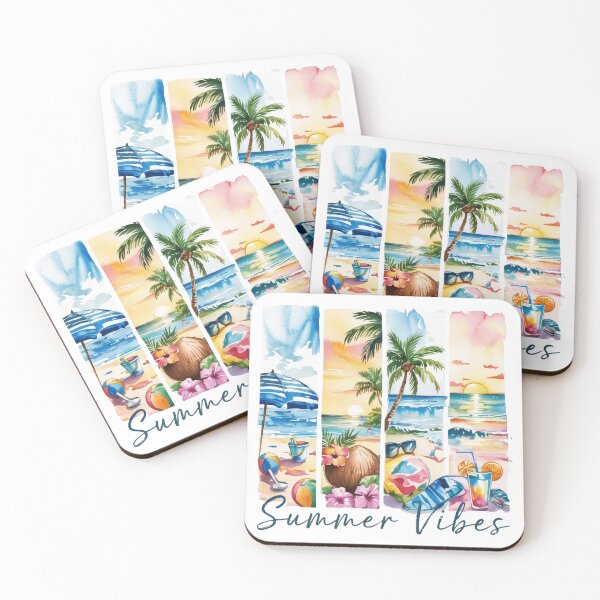 Item preview, Summer Vibes Beach Umbrella And Palm Trees designed and sold by dombursaidpos.