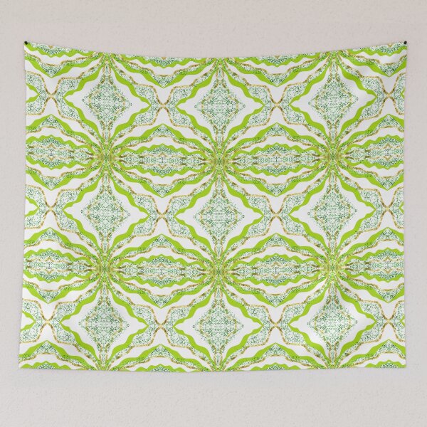 Item preview, Spring Bright Lime Green and Gold Glitter (faux effect) Mandala  designed and sold by Saburkitty.