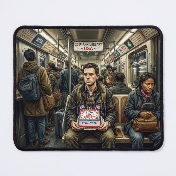 Item preview, NYC Subway Commuter With USA Birthday Cake designed and sold by Home Decor Art.