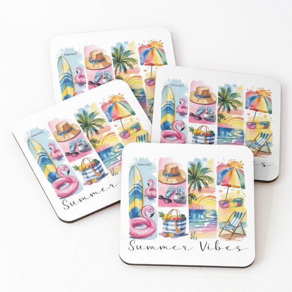 Item preview, Summer Vibes Surfboard And Flamingo Float designed and sold by dombursaidpos.
