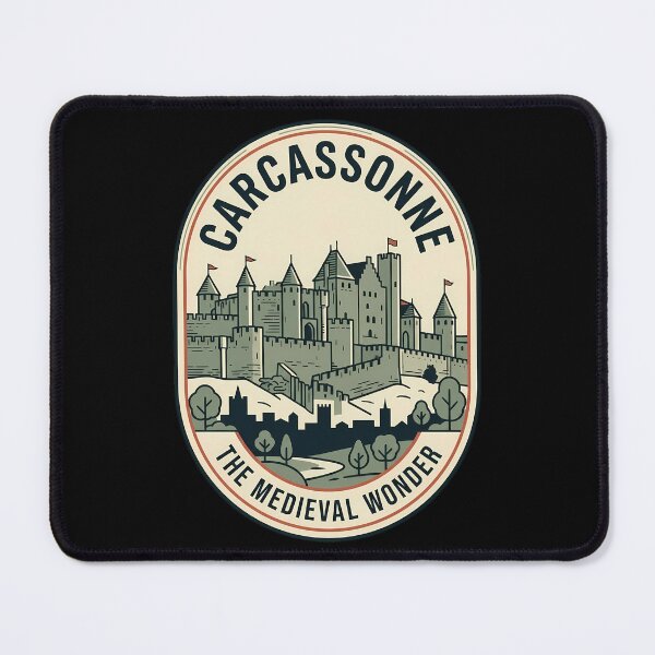 Item preview, Carcassonne Medieval Wonder Vintage Travel Emblem designed and sold by k3rstman1.