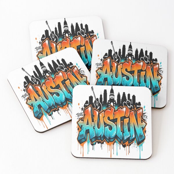 Item preview, Austin Graffiti Skyline Street Art Design designed and sold by ROVVI.