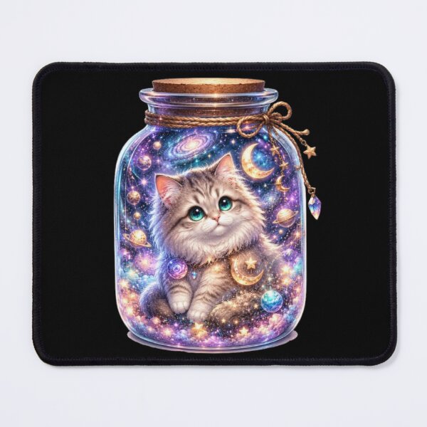 Item preview, Galaxy Cat in Glass Jar Universe designed and sold by Moody Vibes Studio.