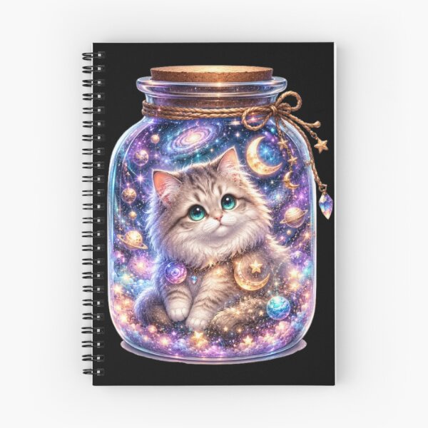 Item preview, Galaxy Cat in Glass Jar Universe designed and sold by Moody Vibes Studio.