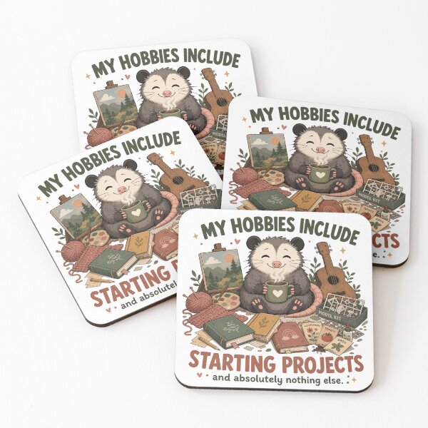 Item preview, My Project Hobbies Opossum Character ADHD Humor t-shirt designed and sold by Mosidrip.