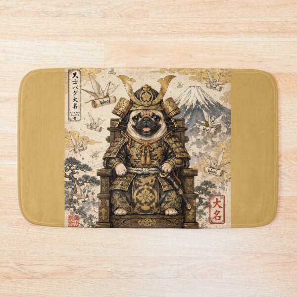 Item preview, Pug Samurai Daimyo | Vintage Japanese Ukiyo-e Art | Buddha Warrior Dog designed and sold by Natalia-Vlad.