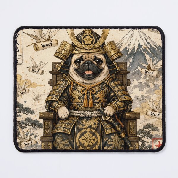 Item preview, Pug Samurai Daimyo | Vintage Japanese Ukiyo-e Art | Buddha Warrior Dog designed and sold by Natalia-Vlad.