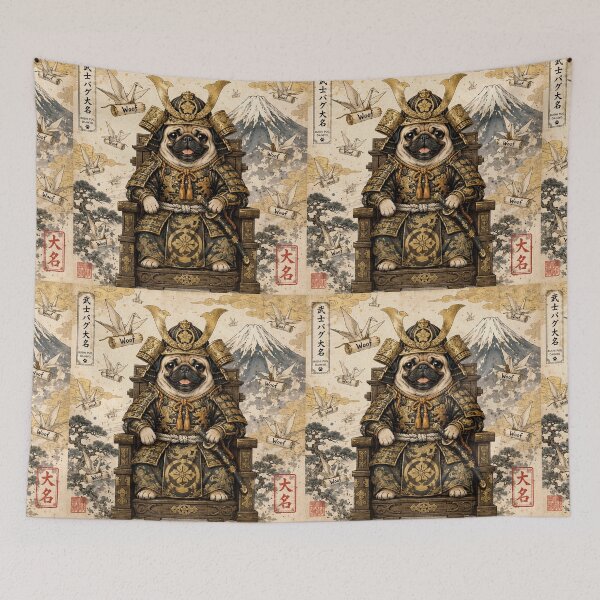 Item preview, Pug Samurai Daimyo | Vintage Japanese Ukiyo-e Art | Buddha Warrior Dog designed and sold by Natalia-Vlad.