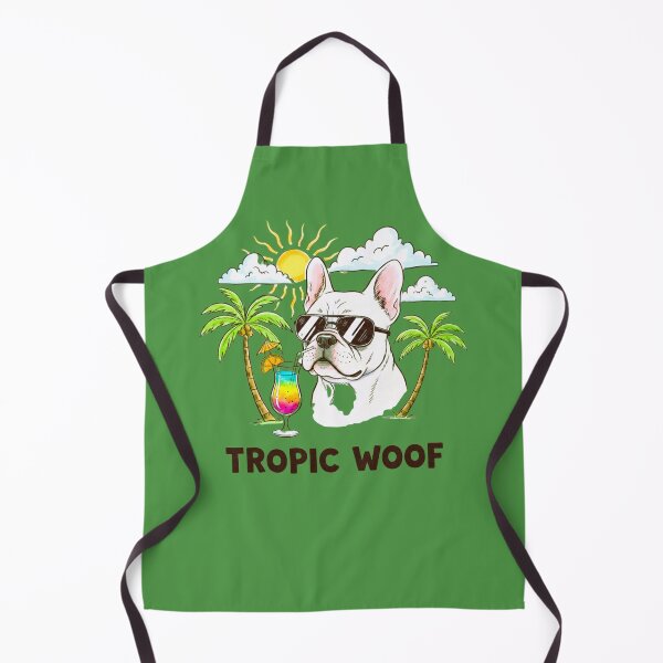 Aperçu de l'œuvre Tropic Woof – Bouledogue français stylé avec lunettes de soleil, dessin animé de plage tropicale créée et vendue par NewGen-For-You.