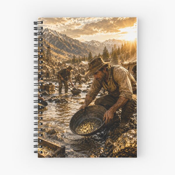 Item preview, Gold Mining Camp at Sunset designed and sold by MKDSN.