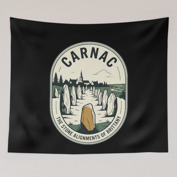 Item preview, Carnac Brittany Megalithic Stones Vintage Travel Emblem designed and sold by k3rstman1.
