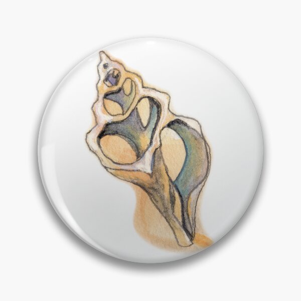Item preview, Costal Fox Conch Shell Watercolor Illustration on Orange designed and sold by Imagine Bee Studio.