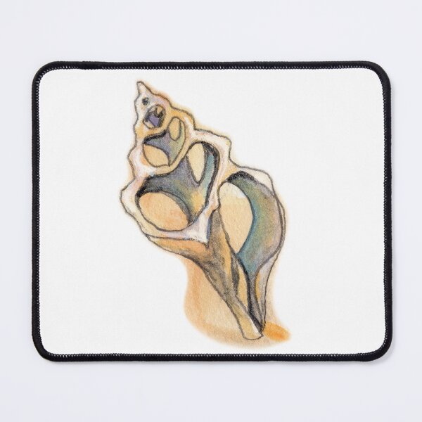 Item preview, Costal Fox Conch Shell Watercolor Illustration on Orange designed and sold by Imagine Bee Studio.