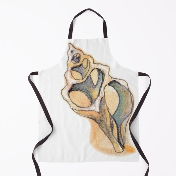 Item preview, Costal Fox Conch Shell Watercolor Illustration on Orange designed and sold by Imagine Bee Studio.