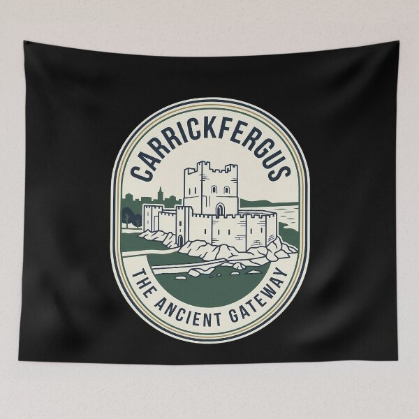 Item preview, Carrickfergus Castle Northern Ireland Vintage Travel Emblem designed and sold by k3rstman1.