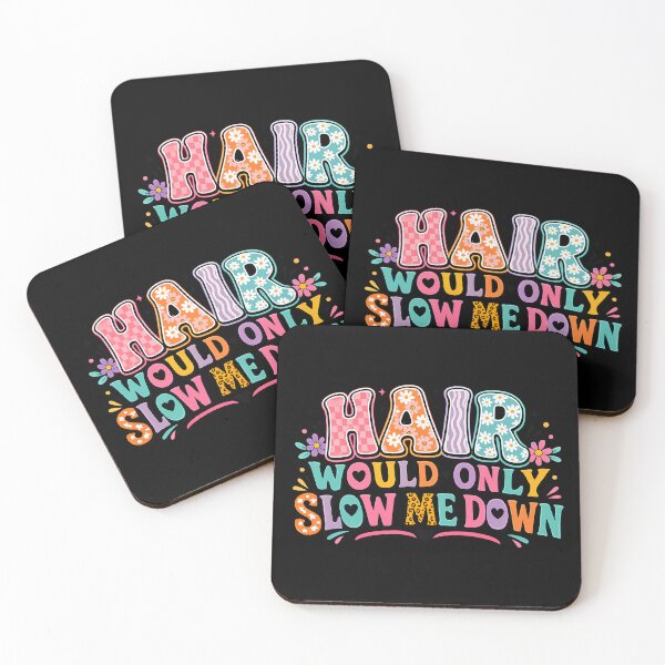 Item preview, Hair Would Only Slow Me Down Colorful Retro Typography Floral Design designed and sold by SoftStyleStudio ⭐⭐⭐.