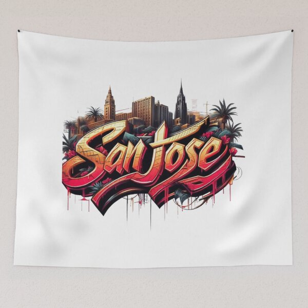 Item preview, San Jose Graffiti Skyline Street Art Design designed and sold by GraffiCity.