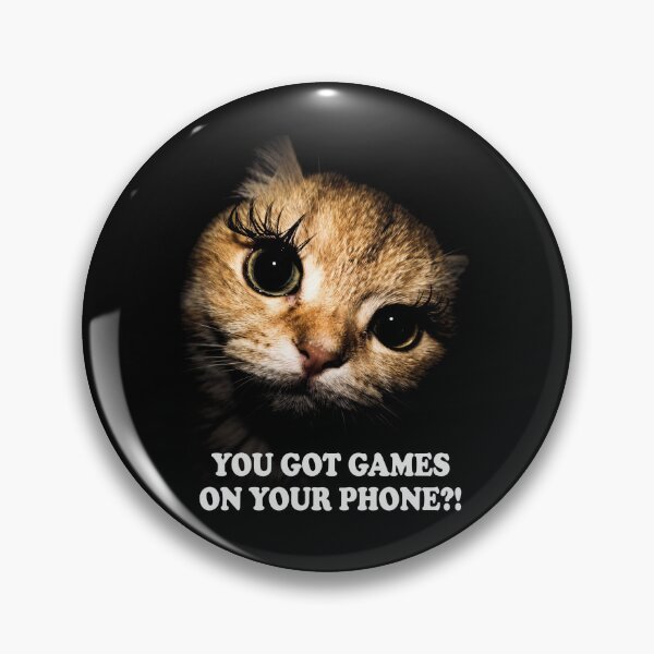 Item preview, You Got Games On Your Phone Funny Cat Retro Meme [Black Shirt Only] designed and sold by Off-Road-Zone.