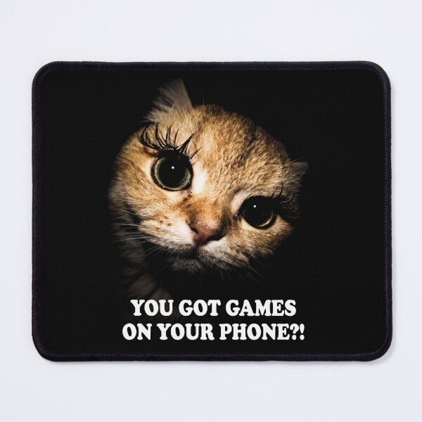 Item preview, You Got Games On Your Phone Funny Cat Retro Meme designed and sold by Off-Road-Zone.