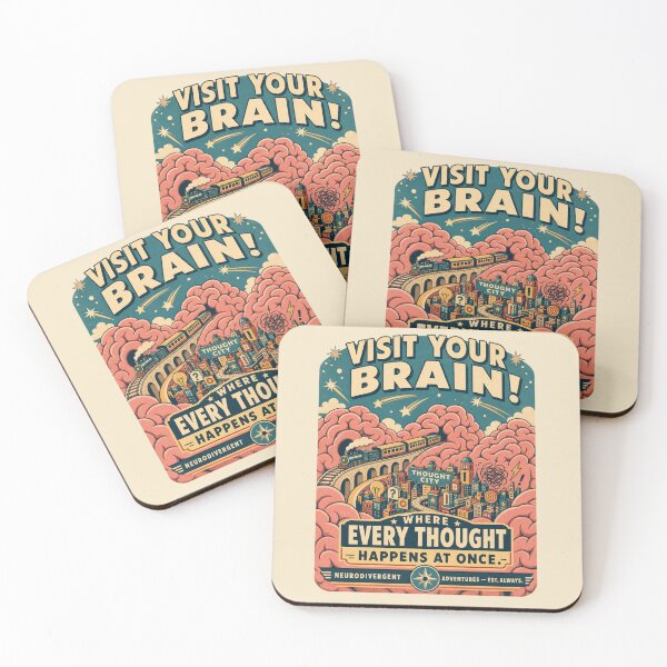 Item preview, Neurodivergent Panic Retro Travel Poster ADHD Humor t-shirt designed and sold by Mosidrip.